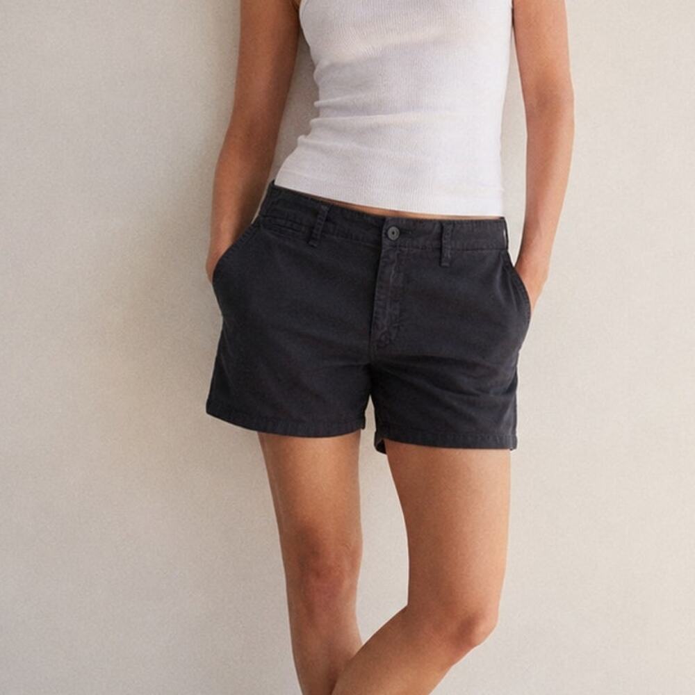 Rag & Bone Black 100% Cotton Mid-rise Chino Bermuda Mini Shorts, size 26